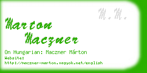 marton maczner business card